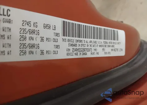 2011 Dodge Grand Caravan Crew из США, поврежденный, VIN 2D4RN5DG2BR765073